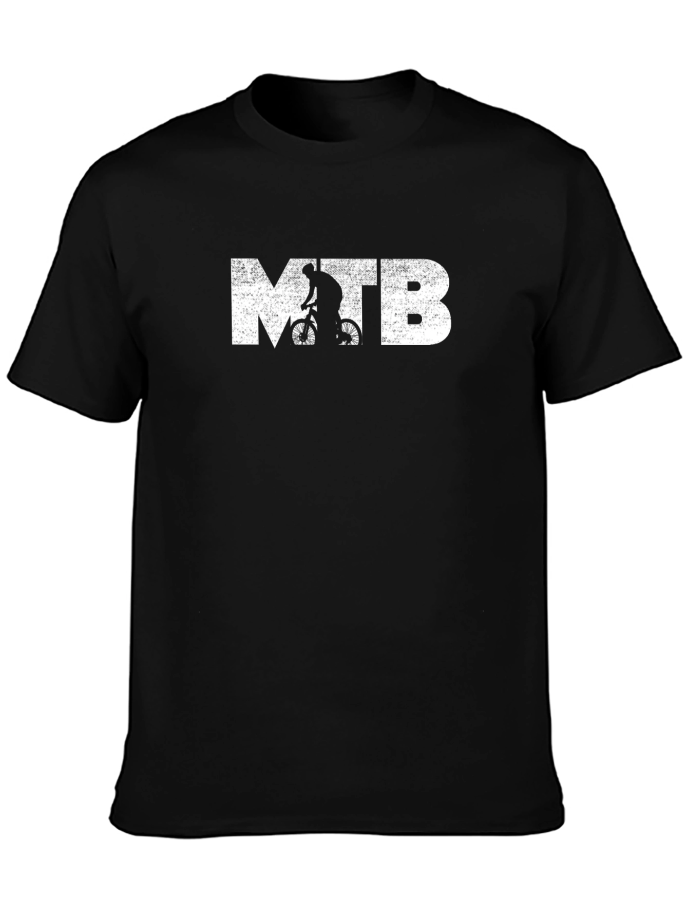MTB Biker Graphic Tee - Black Cotton T-Shirt