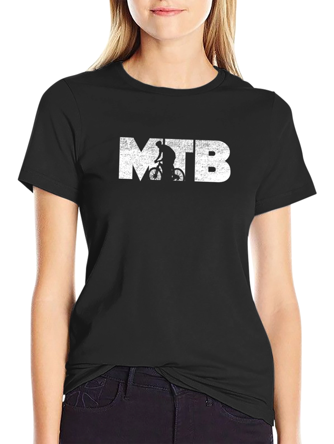 MTB Biker Graphic Tee - Black Cotton T-Shirt