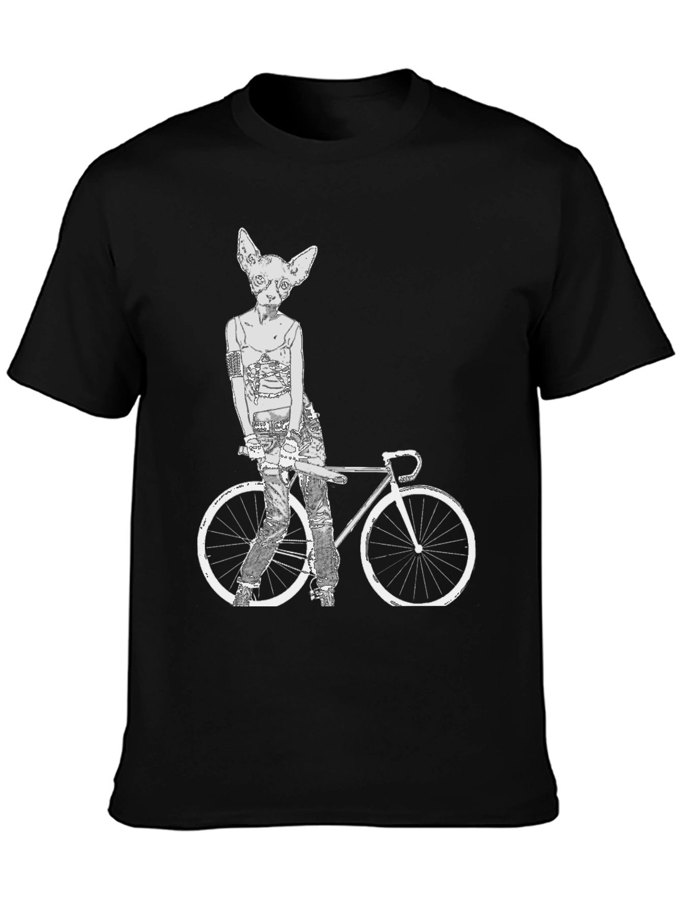 Cat Biker T-Shirt - Unique Graphic Tee