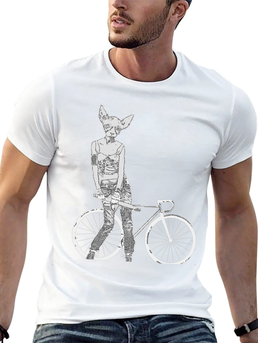 Cat Biker T-Shirt - Unique Graphic Tee