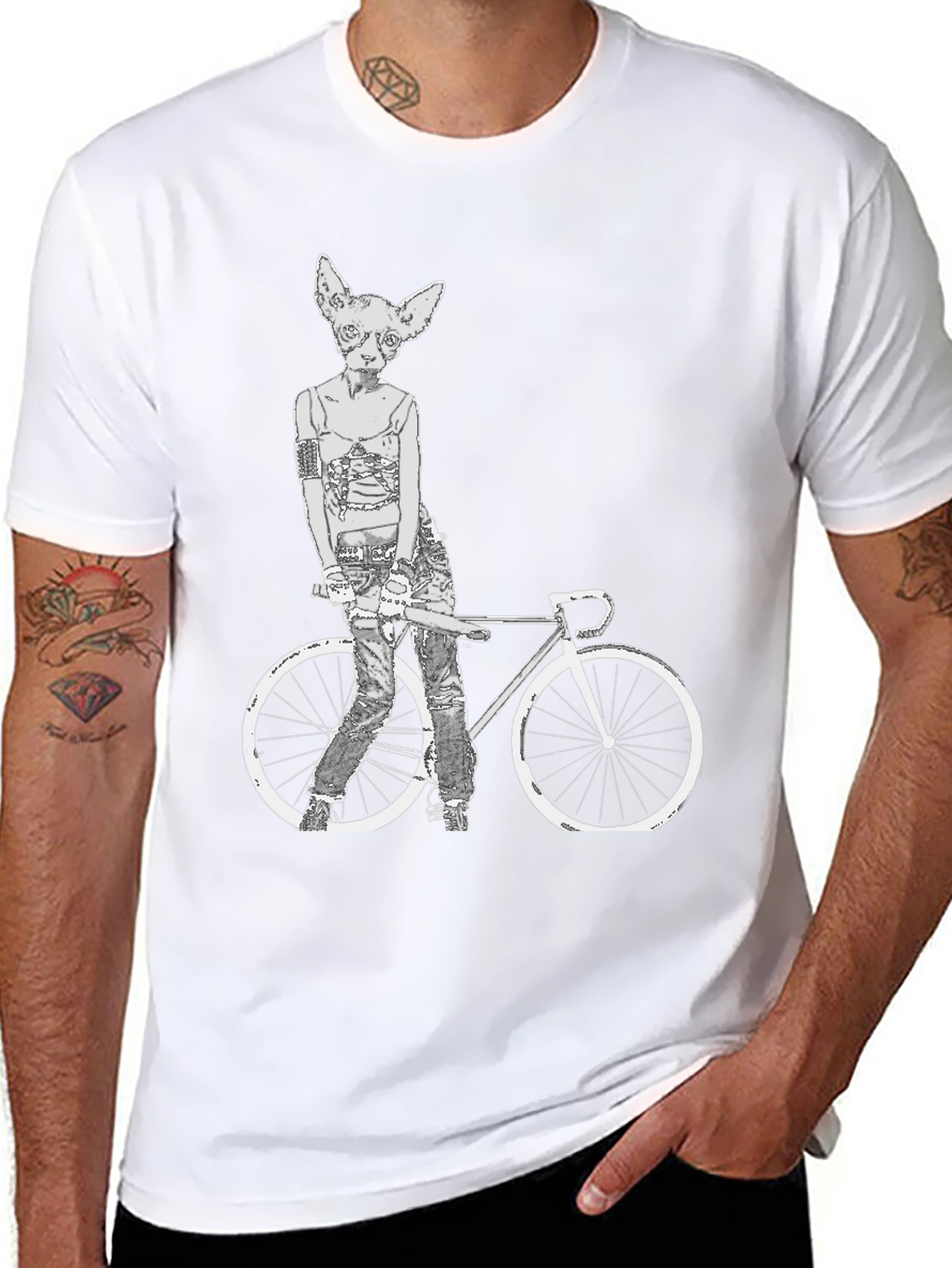 Cat Biker T-Shirt - Unique Graphic Tee