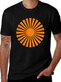 Black T-Shirt with Orange Sunburst Graphic