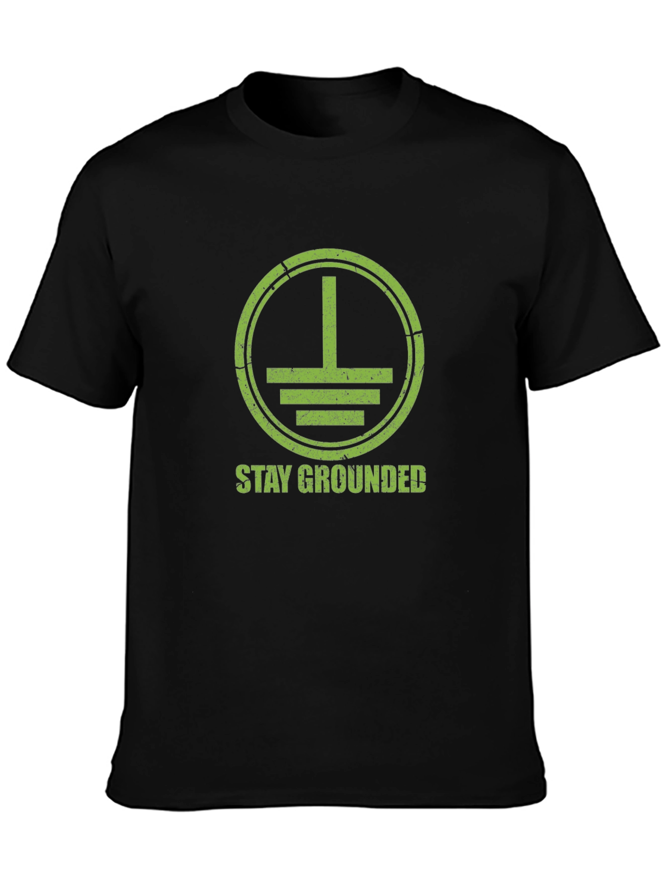 Stay Grounded Graphic Tee - Black Cotton