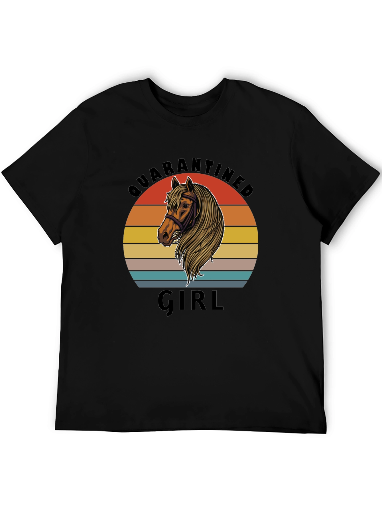 Quarantined Girl Horse Graphic T-Shirt