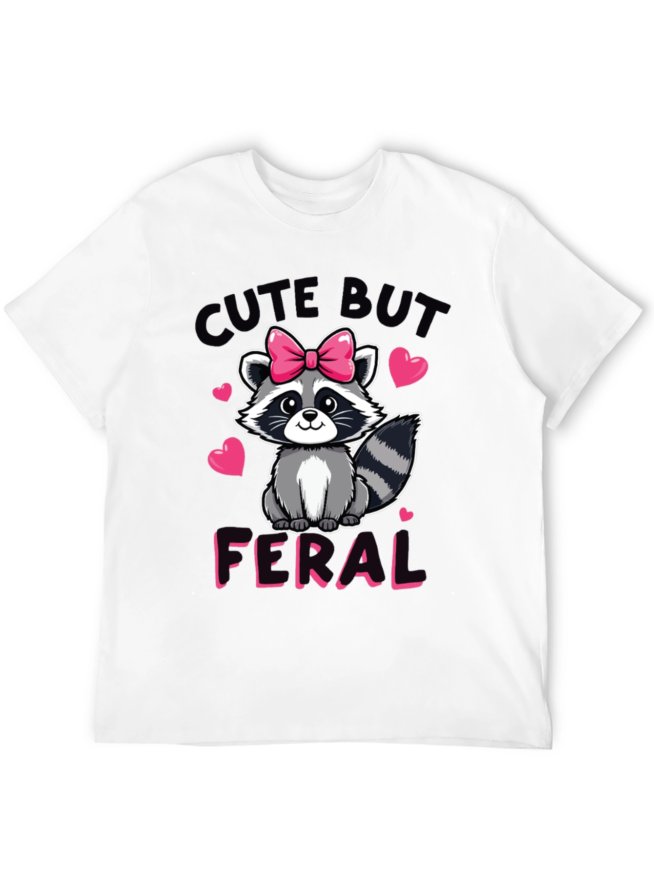 Cute But Feral Raccoon Graphic Tee