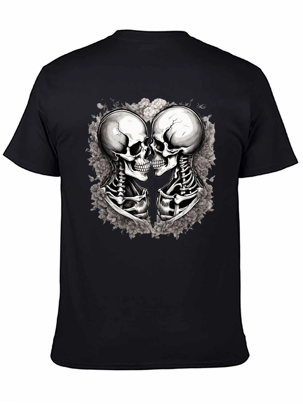Skull Kiss Graphic Tee - Mens Black T-Shirt