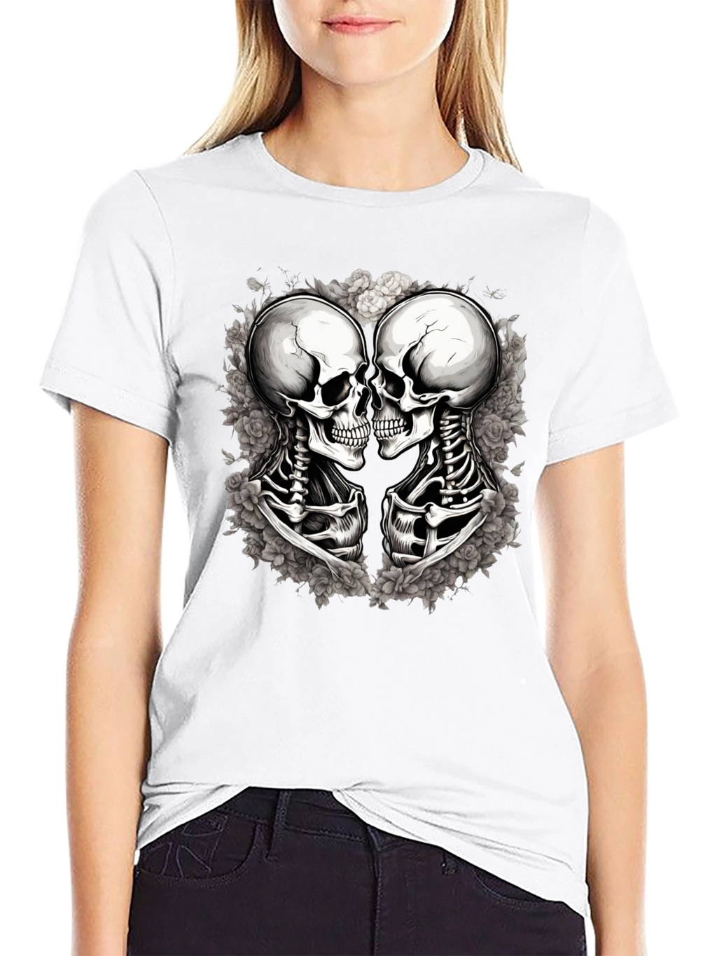 Skull Kiss Graphic Tee - Mens Black T-Shirt