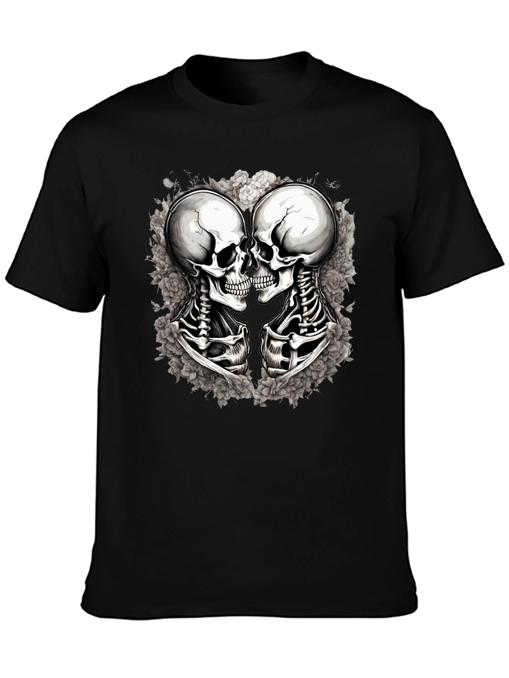 Skull Kiss Graphic Tee - Mens Black T-Shirt