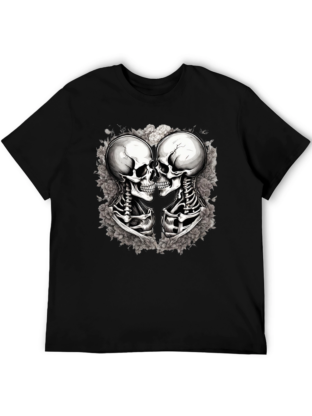 Skull Kiss Graphic Tee - Mens Black T-Shirt