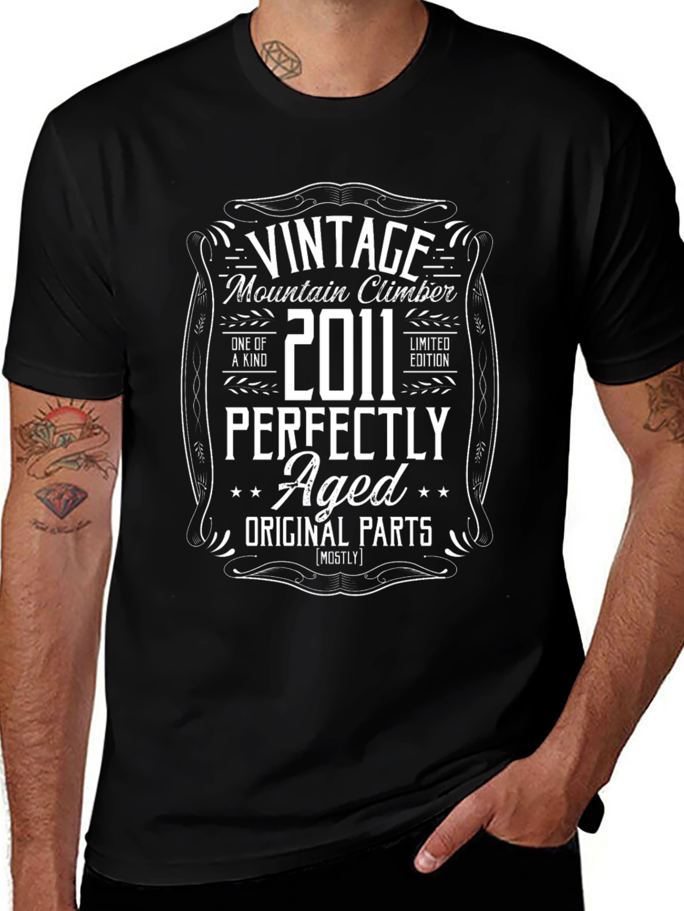 Vintage 2011 Mountain Climber Aged Graphic T-Shirt