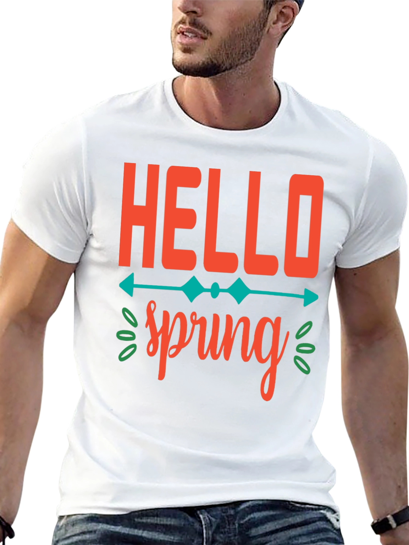 Hello Spring Graphic Tee -  Unisex Black T-Shirt