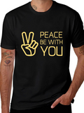 Peace Be With You Graphic Tee - Black