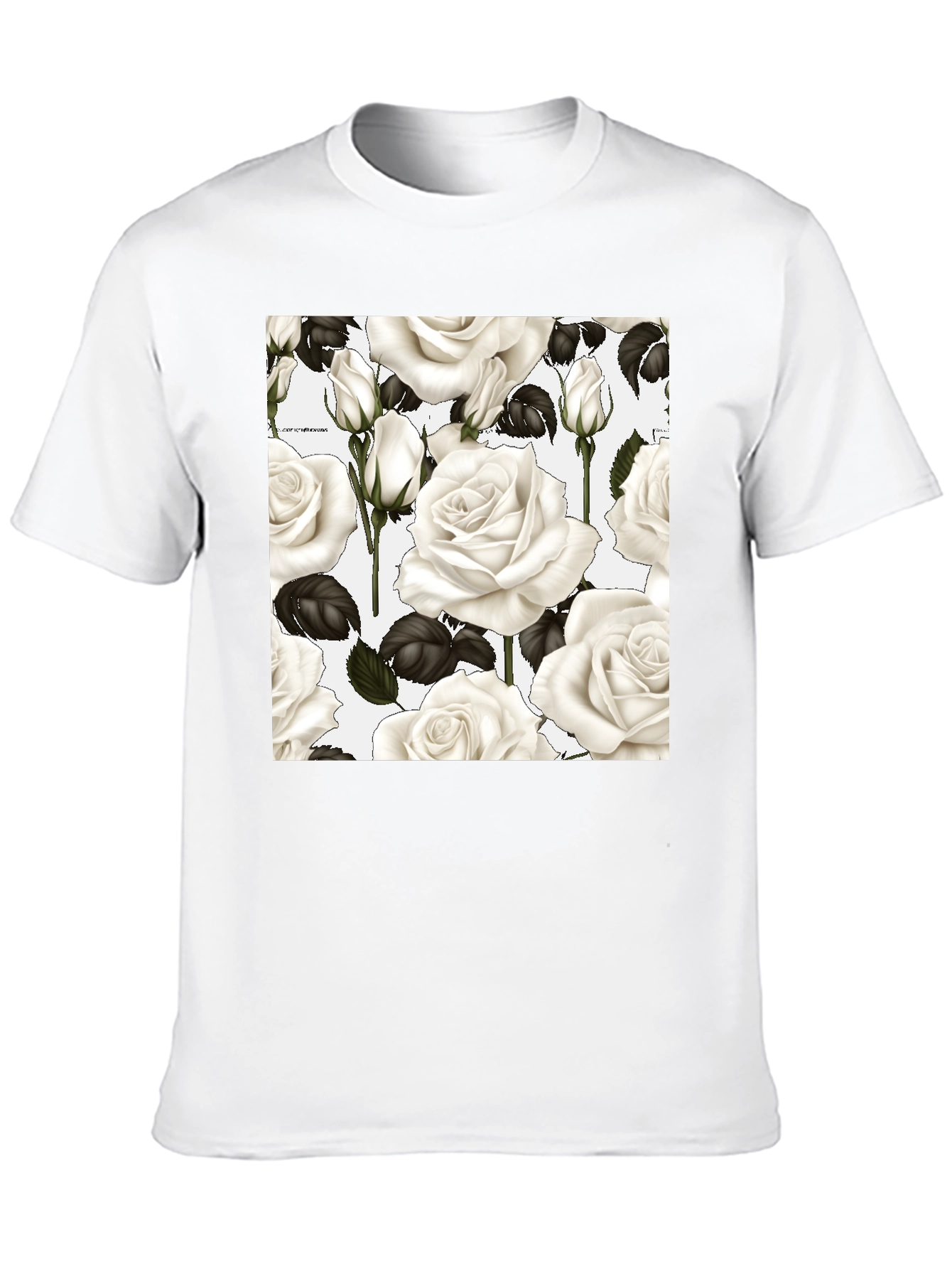 Floral Roses T-Shirt - Black Unisex Tee