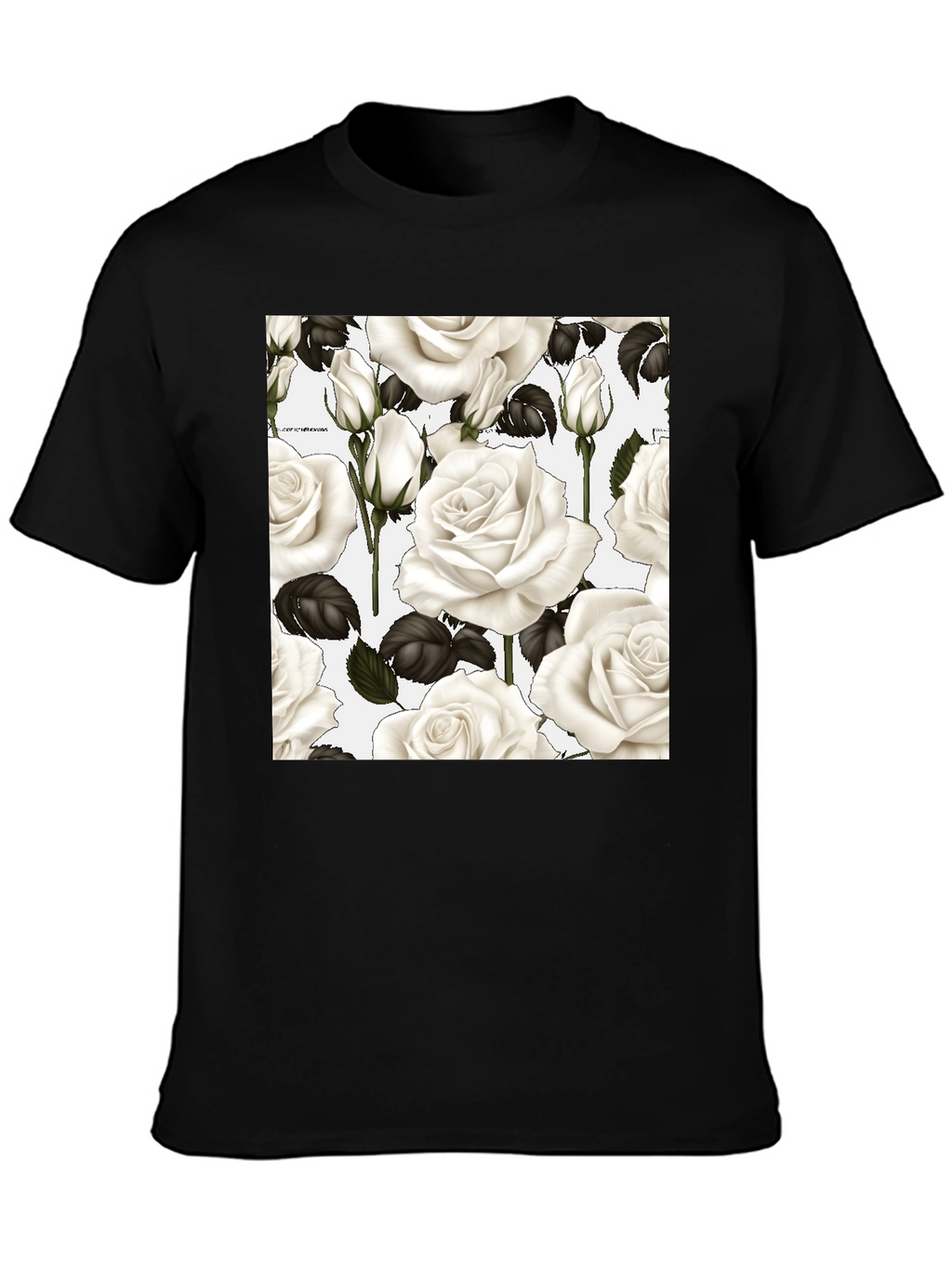 Floral Roses T-Shirt - Black Unisex Tee