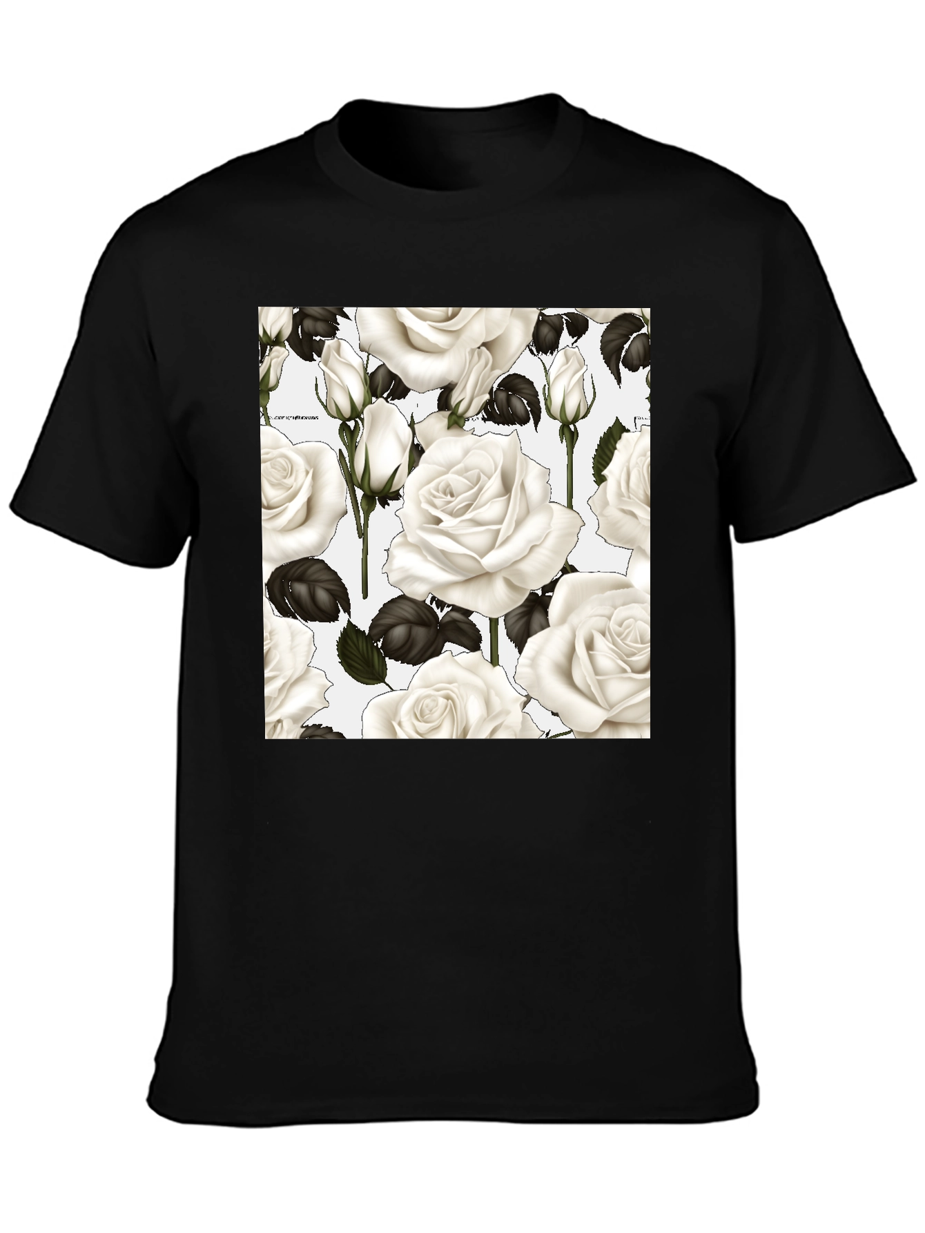 Floral Roses T-Shirt - Black Unisex Tee