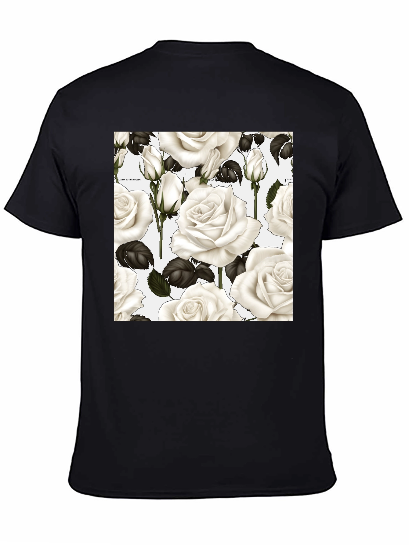Floral Roses T-Shirt - Black Unisex Tee