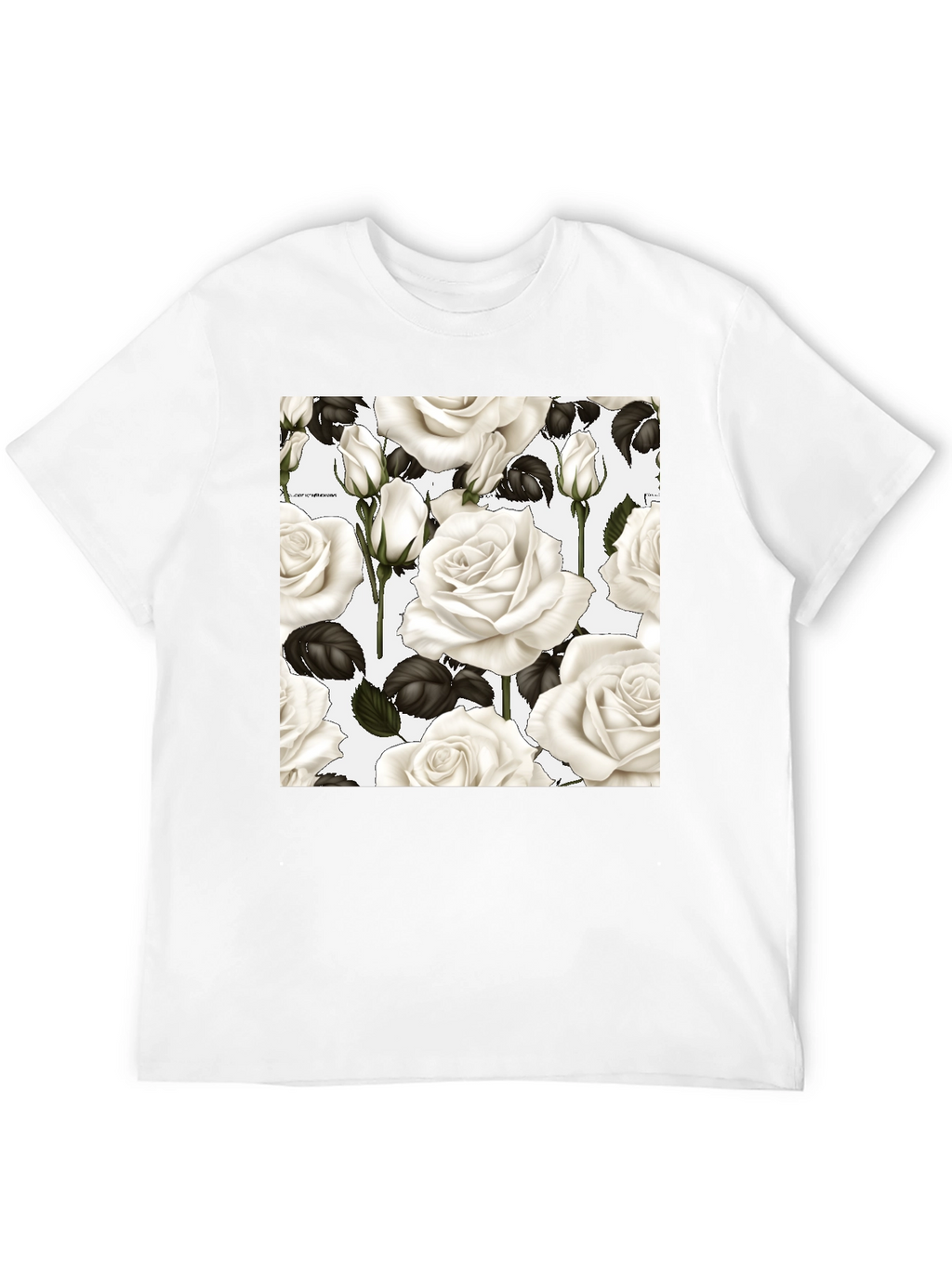 Floral Roses T-Shirt - Black Unisex Tee