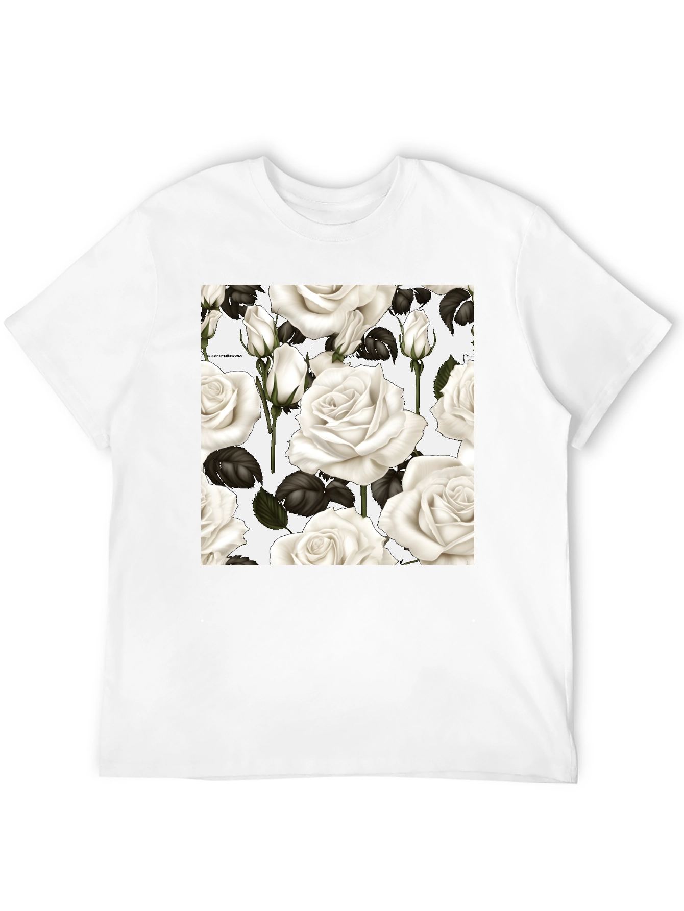 Floral Roses T-Shirt - Black Unisex Tee
