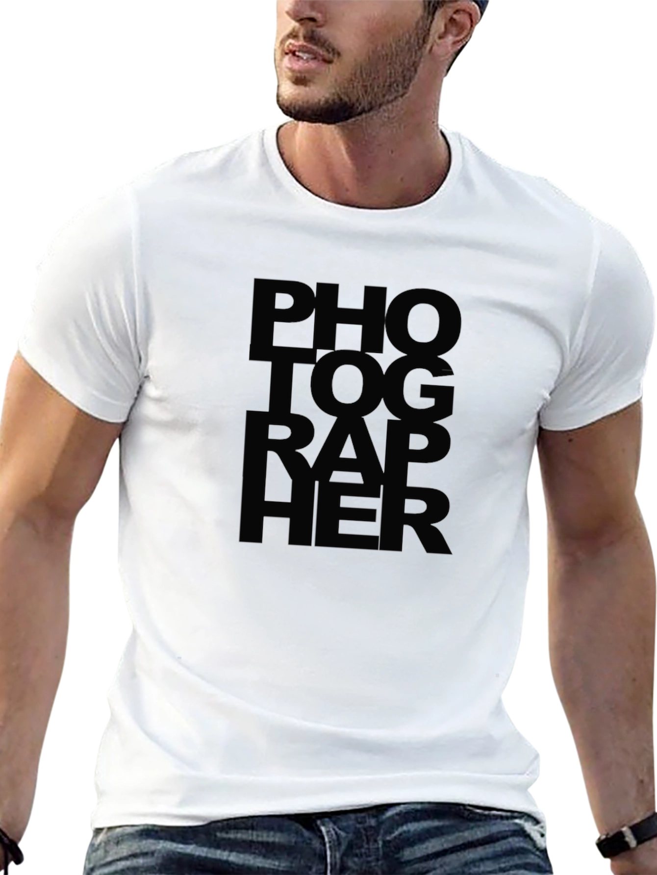 Photographer Text Graphic Print T-Shirt