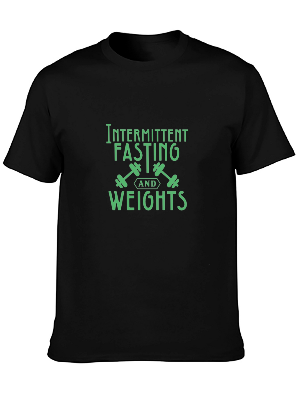 Intermittent Fasting Weights Black Graphic T-Shirt