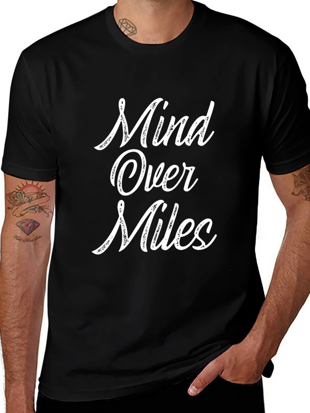 Mind Over Miles Graphic Tee - Black Cotton