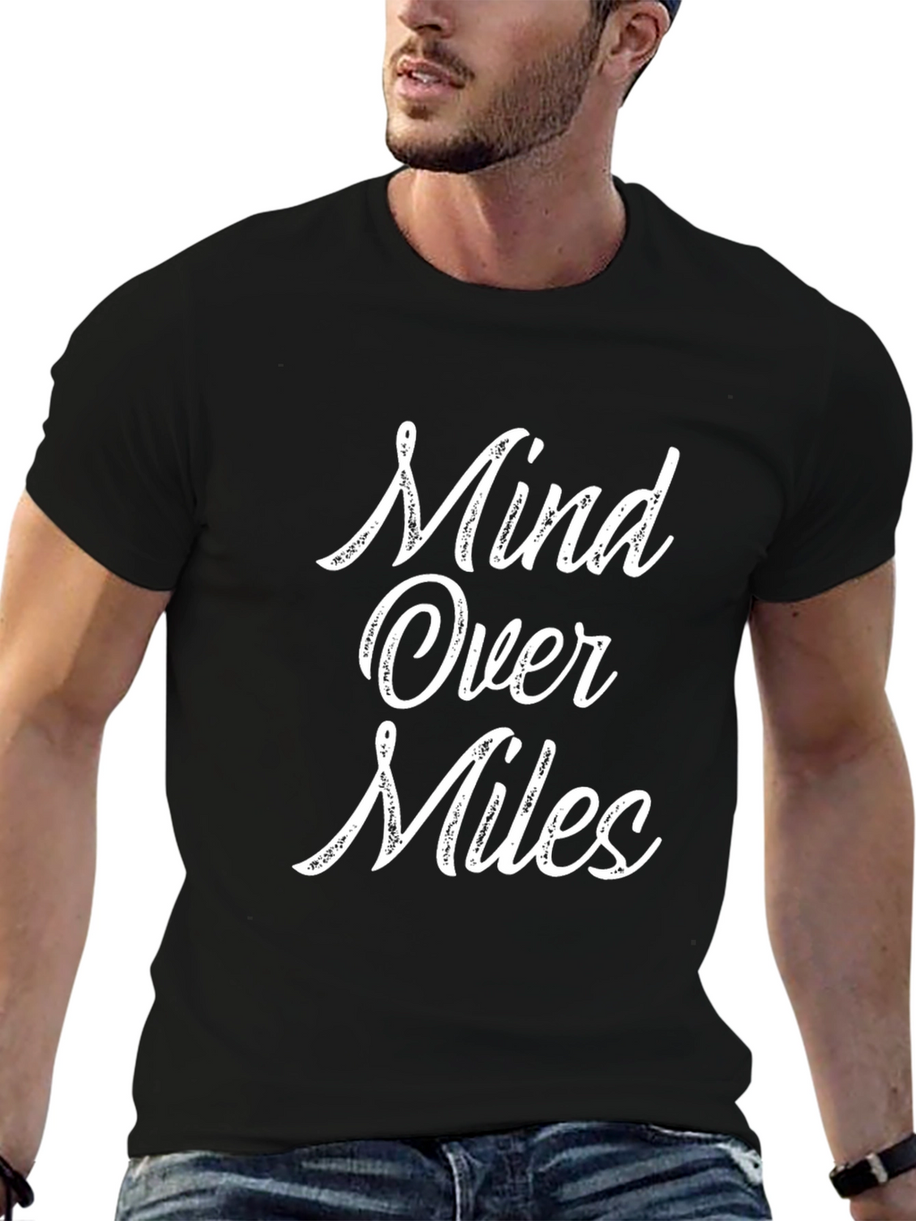 Mind Over Miles Graphic Tee - Black Cotton