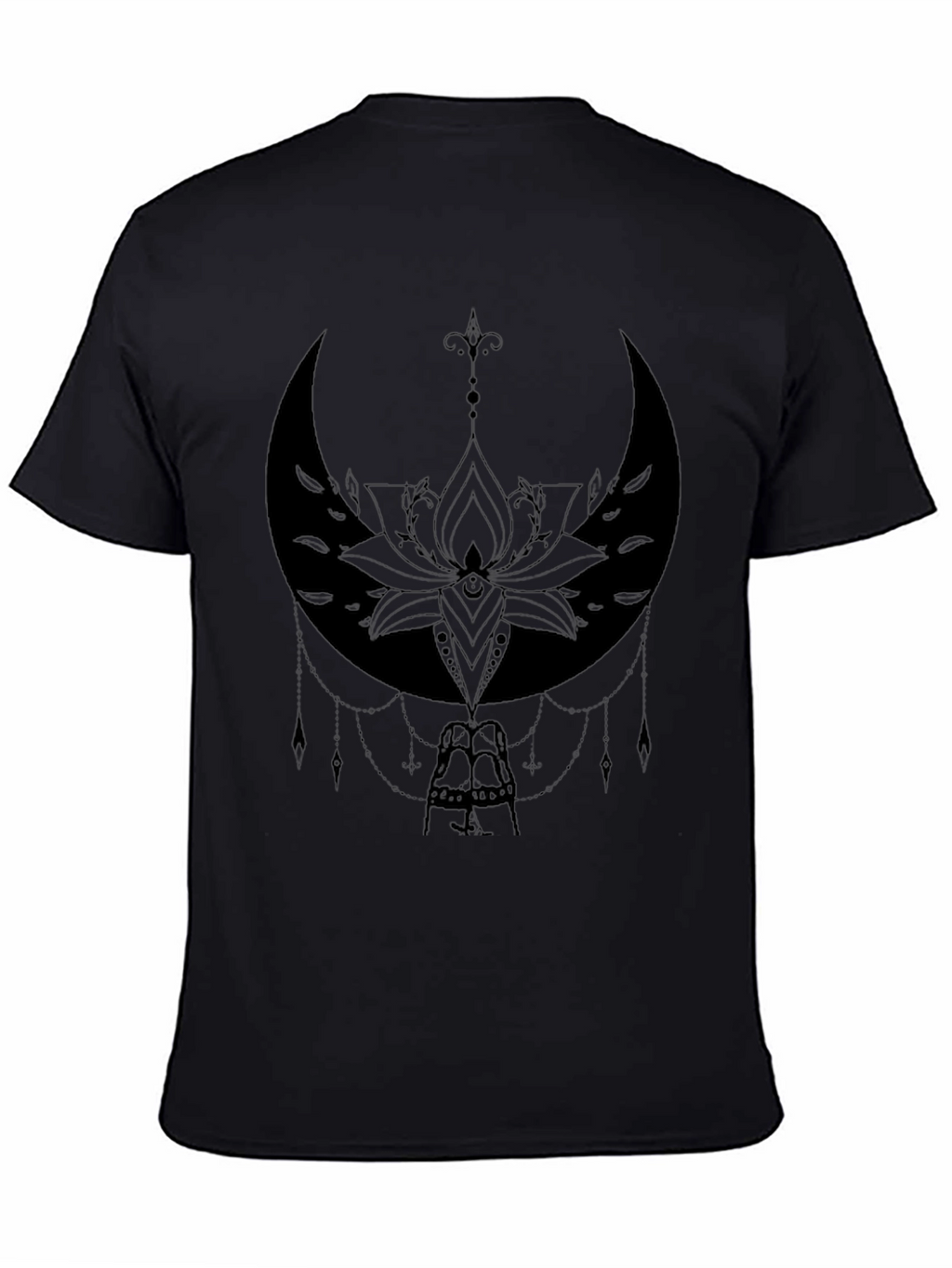 Mystic Moon Lotus Graphic Tee - Black