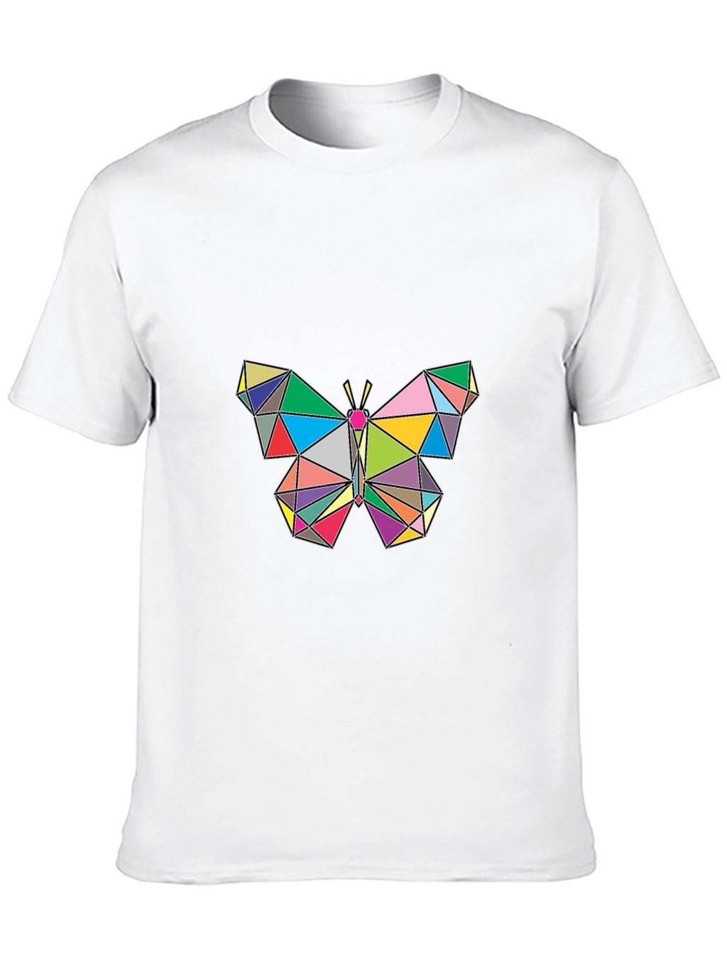 Geometric Butterfly Graphic Tee - Stylish Mens Black T-Shirt