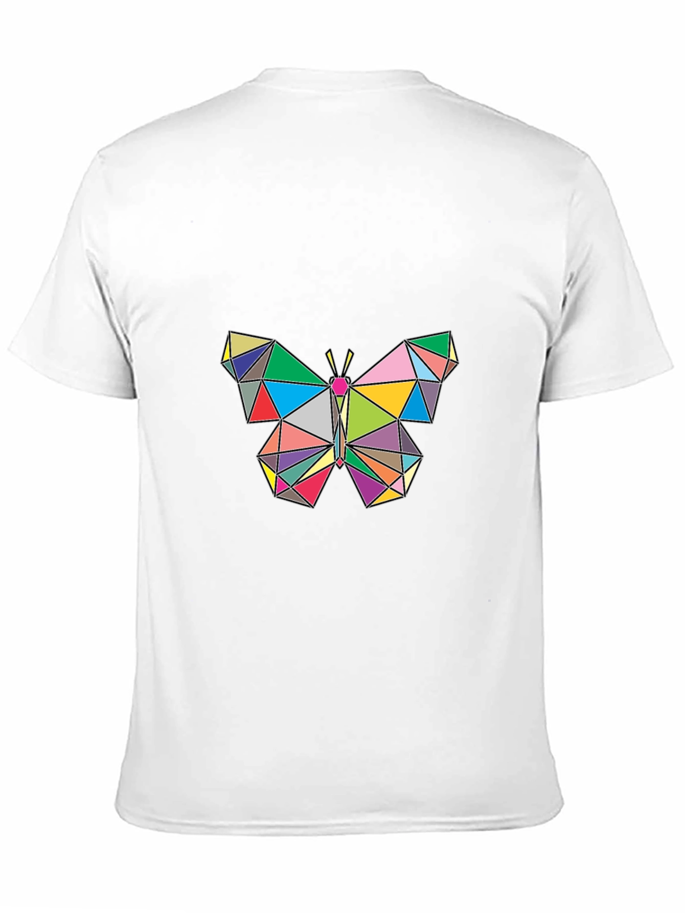 Geometric Butterfly Graphic Tee - Stylish Mens Black T-Shirt