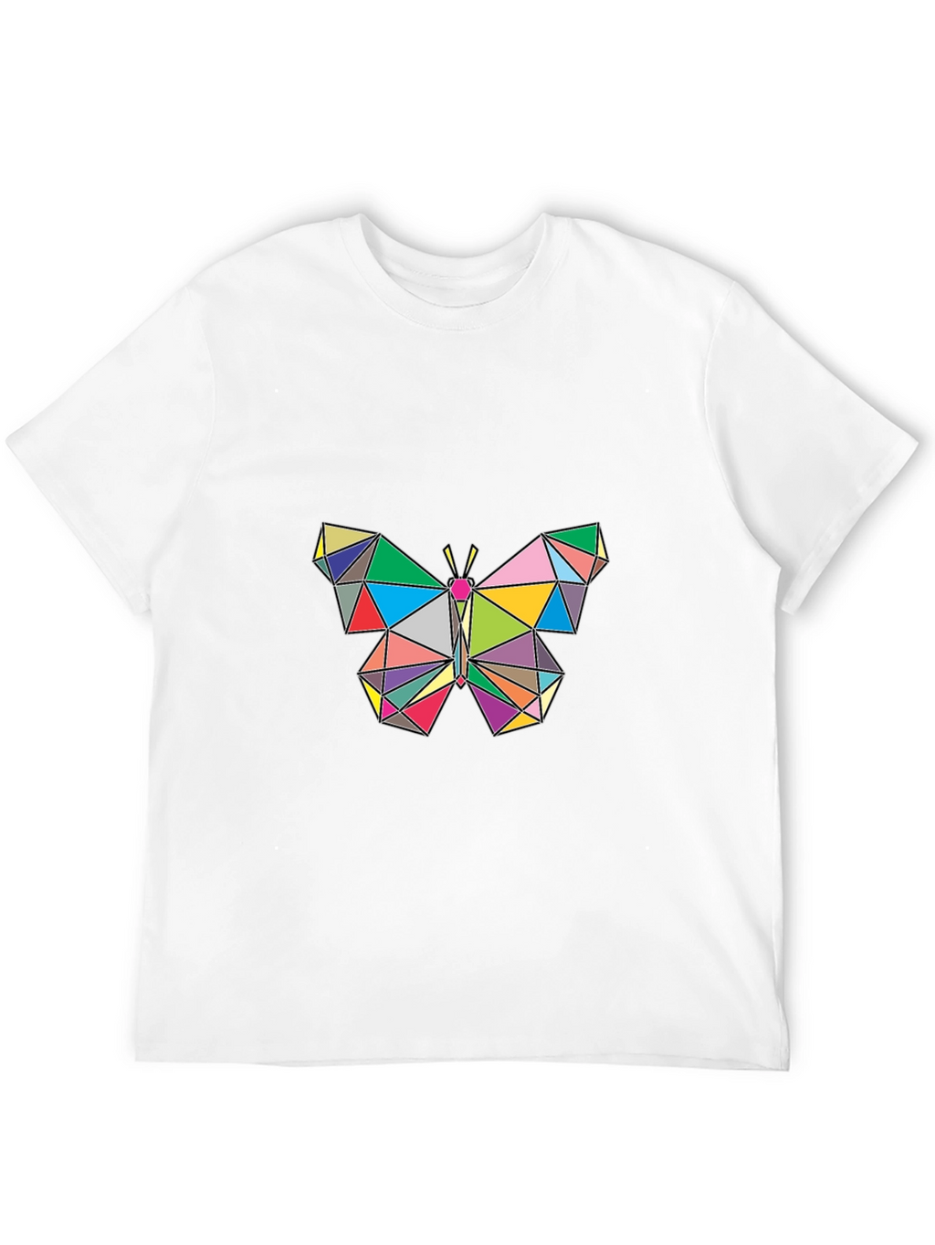 Geometric Butterfly Graphic Tee - Stylish Mens Black T-Shirt