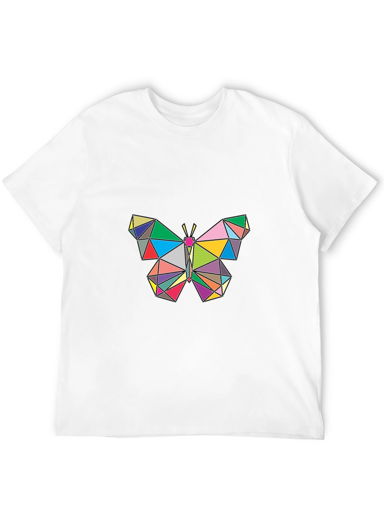 Geometric Butterfly Graphic Tee - Stylish Mens Black T-Shirt