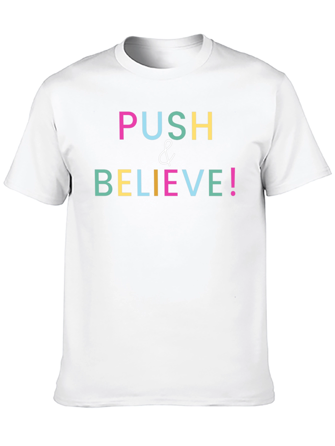 Push & Believe Graphic Tee - Motivational Black T-Shirt