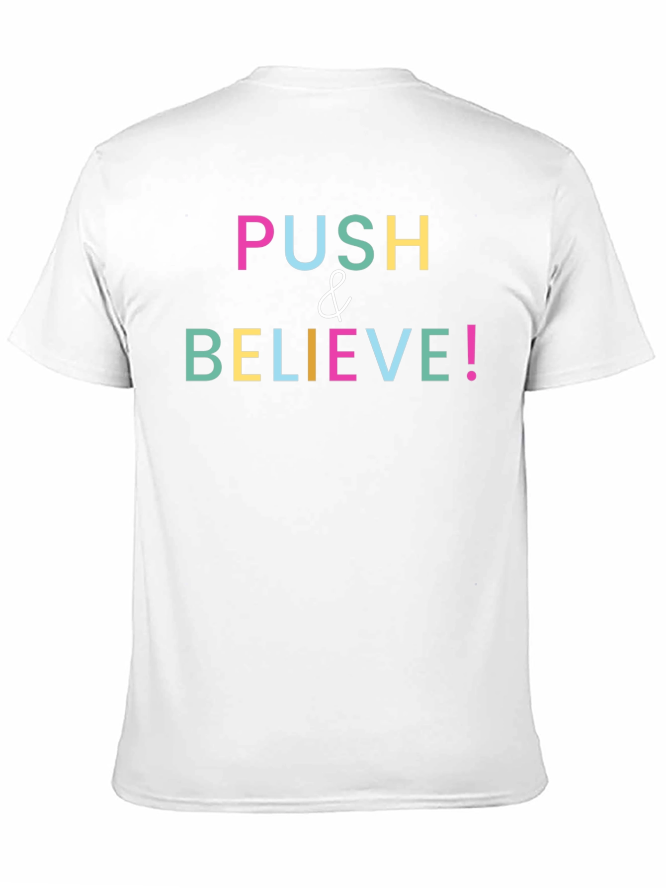 Push & Believe Graphic Tee - Motivational Black T-Shirt