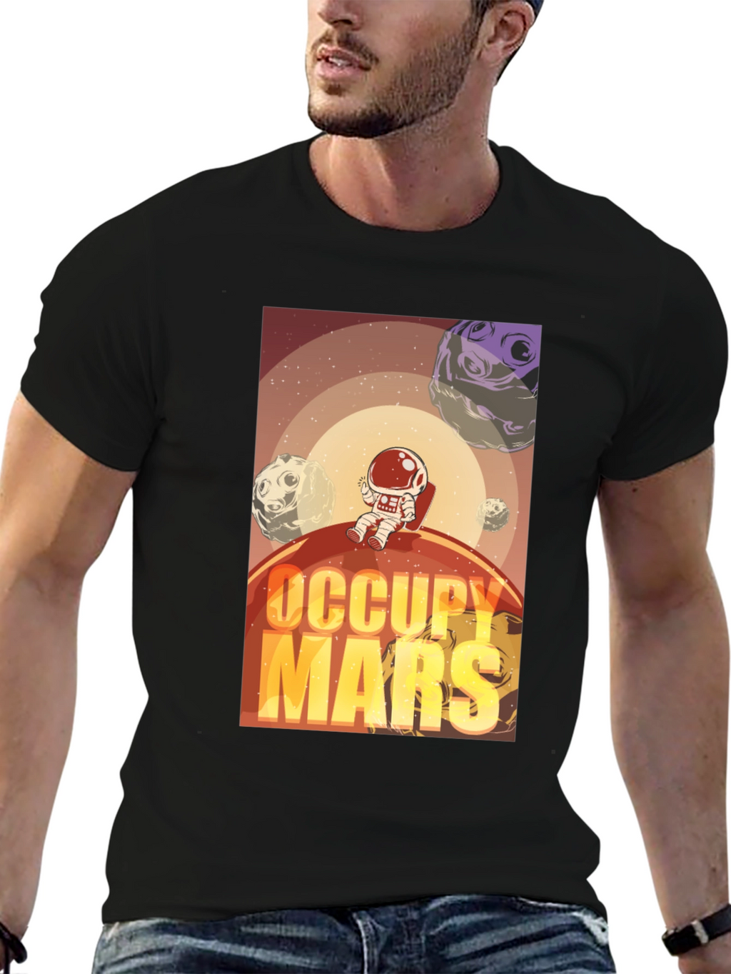 Occupy Mars Graphic T-Shirt - Space Adventure Tee
