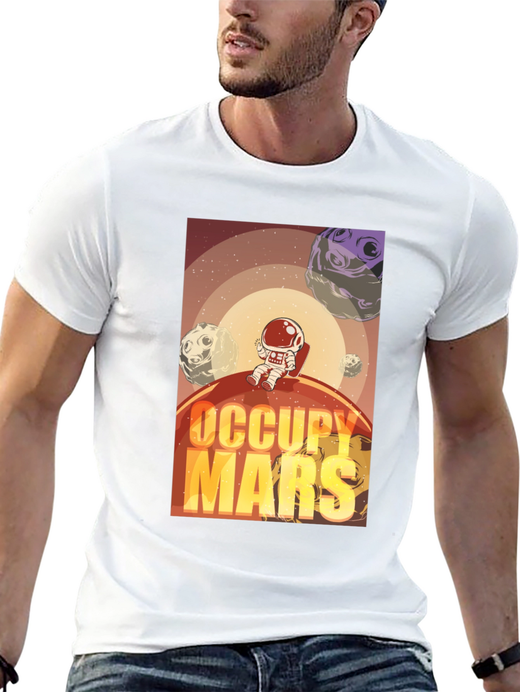 Occupy Mars Graphic T-Shirt - Space Adventure Tee