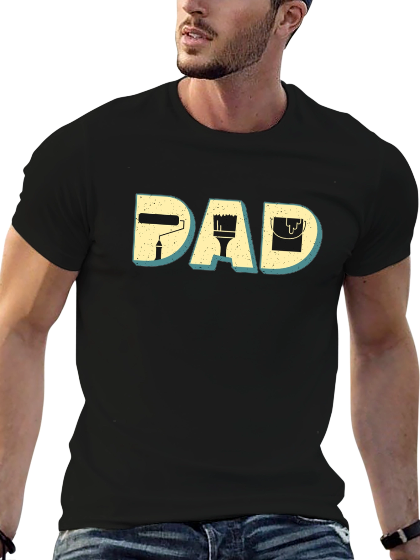 Painter Dad Graphic T-Shirt - Mens Crew Neck Tee
