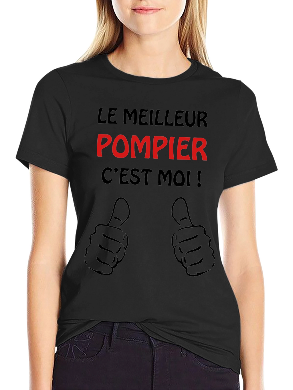 Le Meilleur Pompier Cest Moi Black T-Shirt