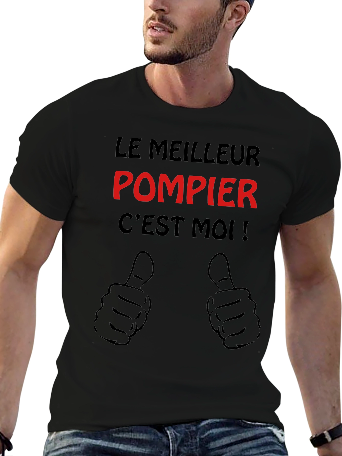 Le Meilleur Pompier Cest Moi Black T-Shirt