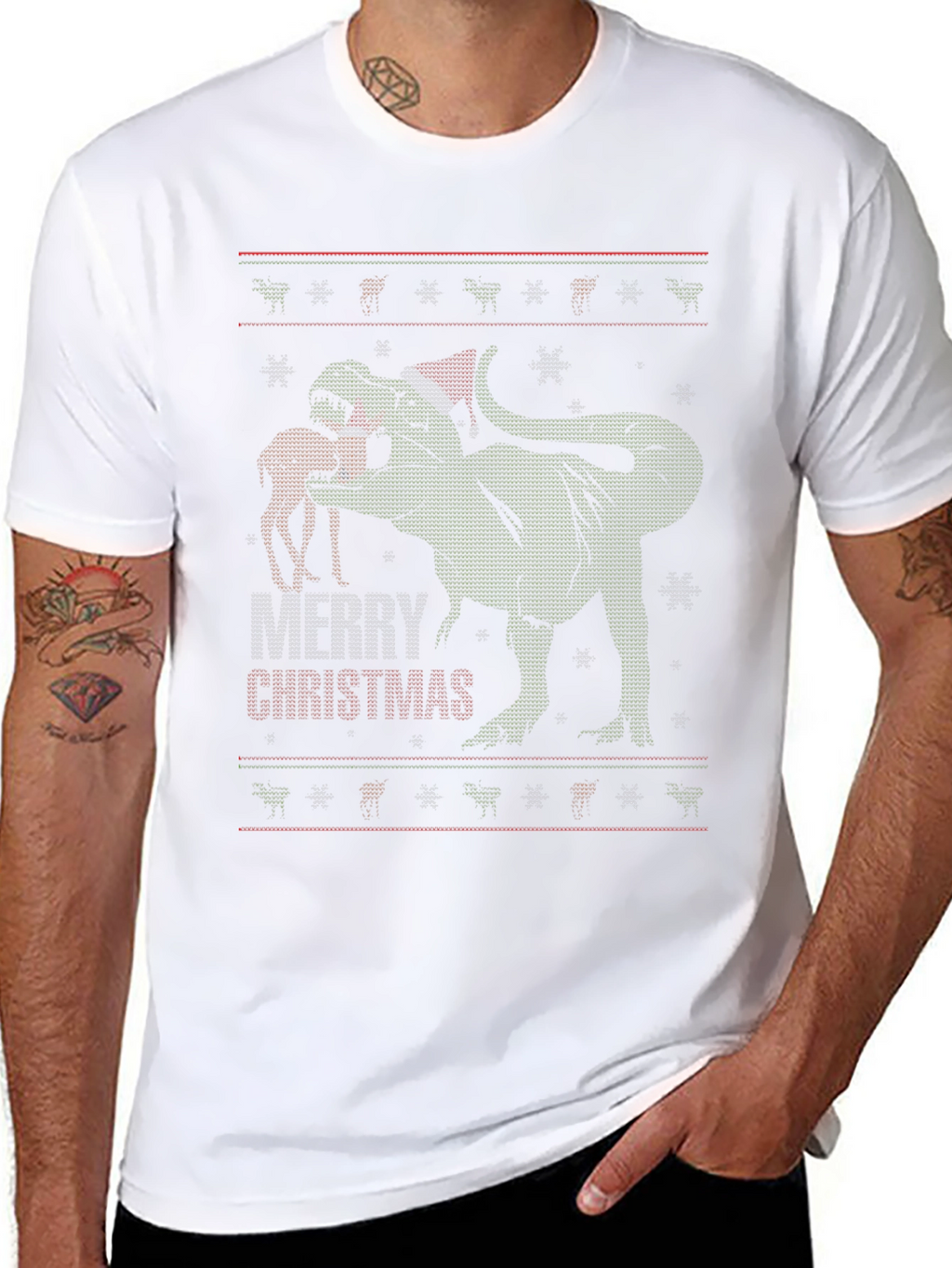 T-Rex Merry Christmas Ugly Sweater T-Shirt