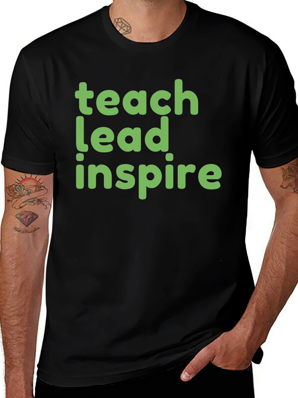 Teach Lead Inspire Graphic Tee - Black