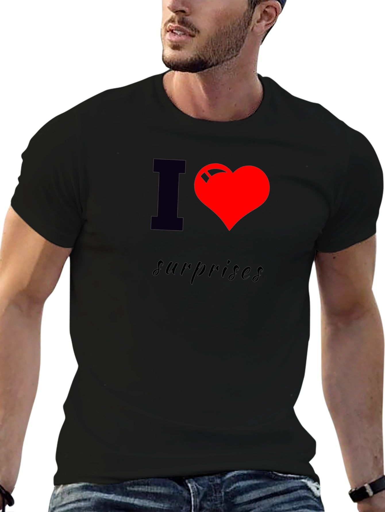 I Heart Surprises Black T-Shirt