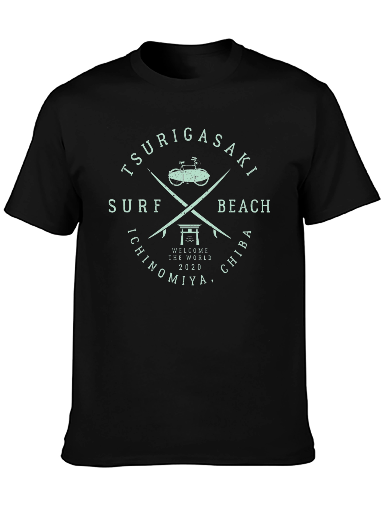 Tsurigasaki Surf Beach Black T-Shirt