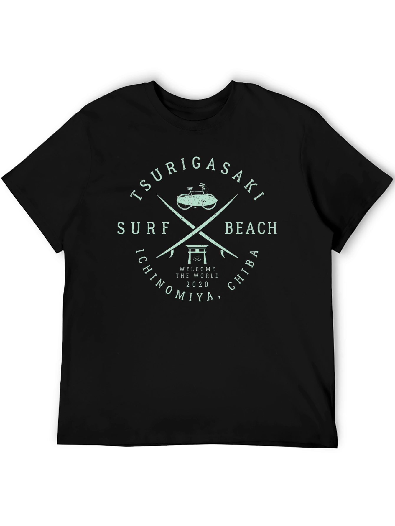 Tsurigasaki Surf Beach Black T-Shirt