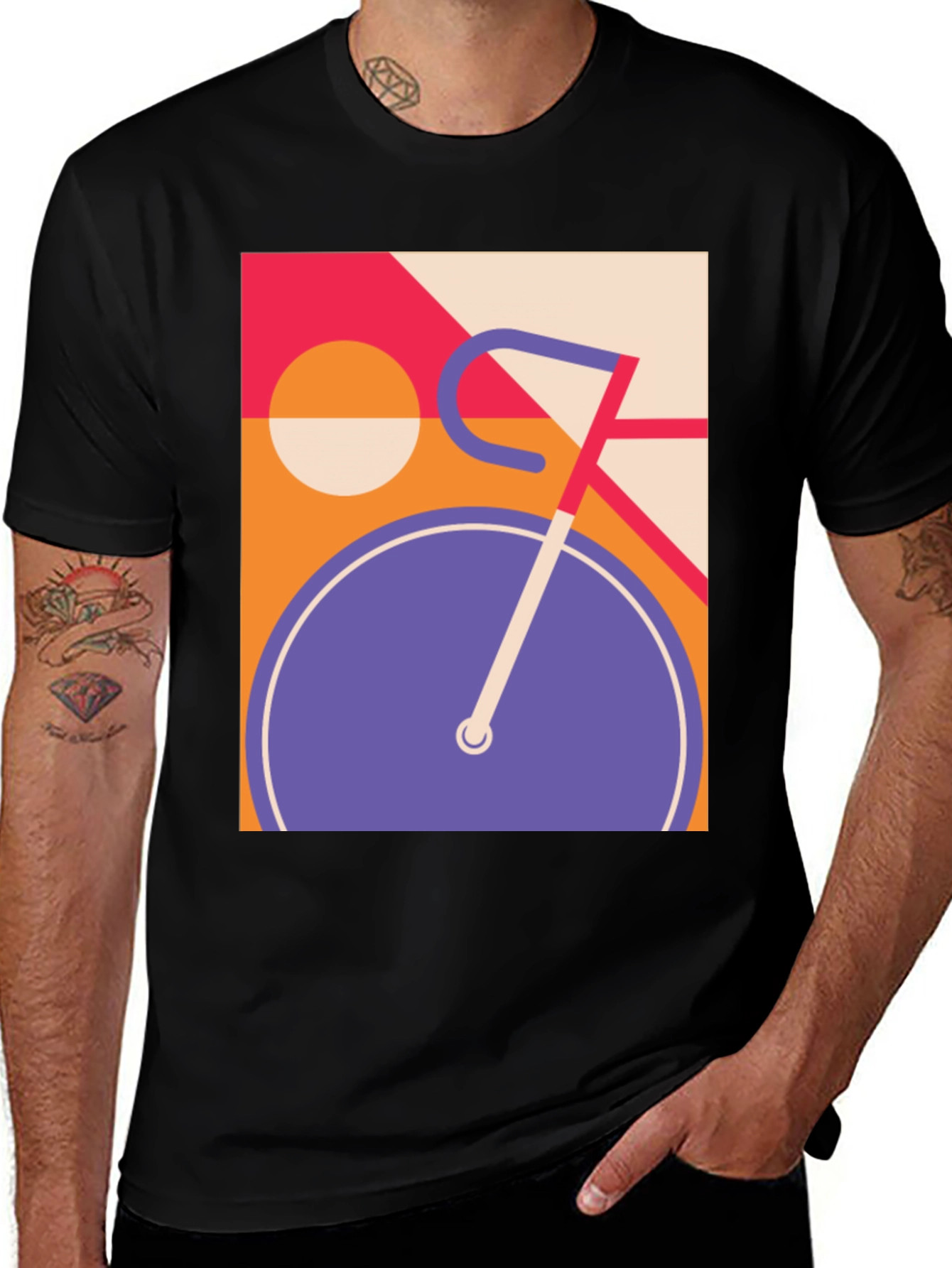 Retro Bicycle Graphic T-Shirt - Cool Modern Design