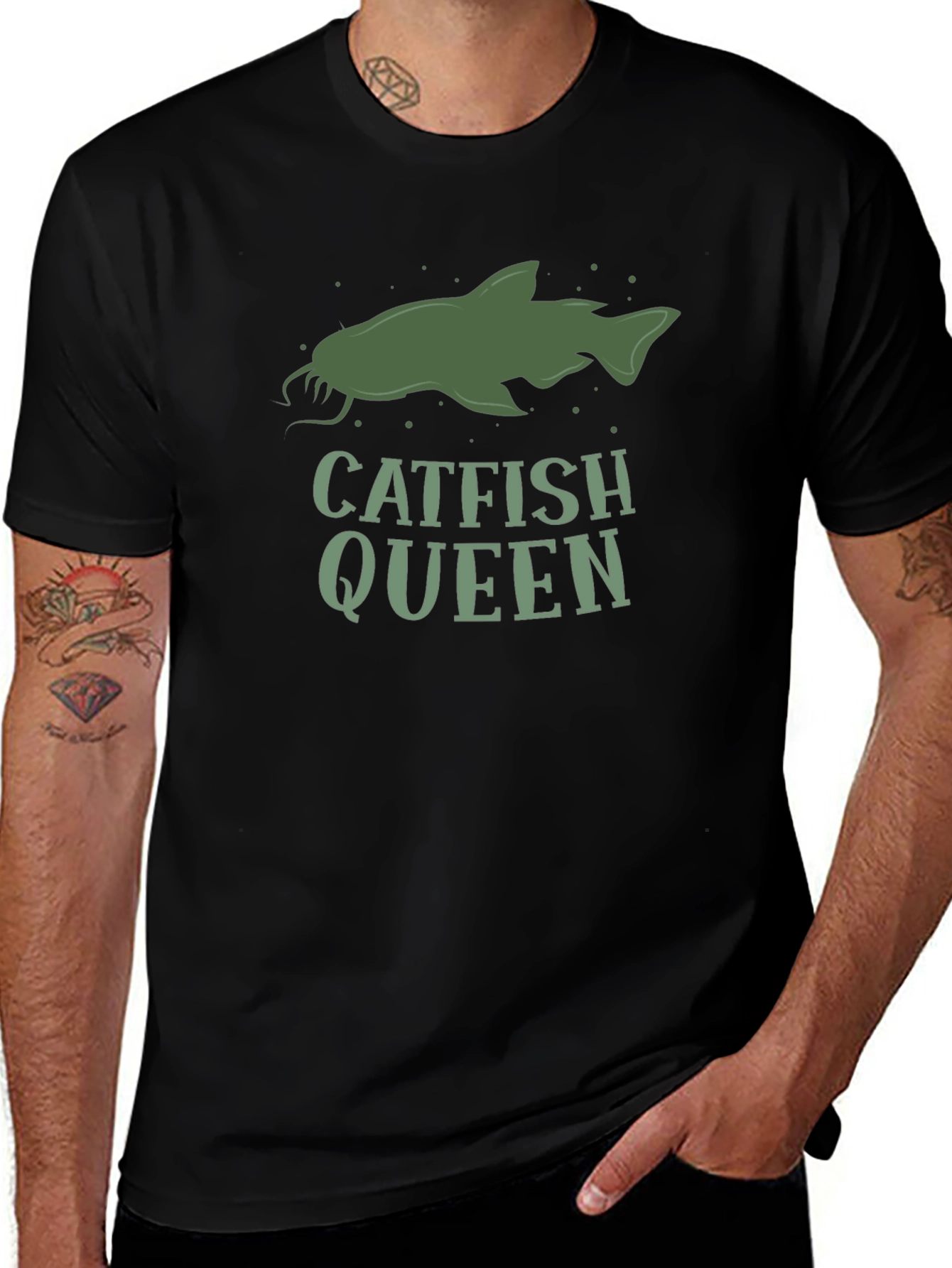 Catfish Queen Graphic Tee - Fishing Lover Shirt