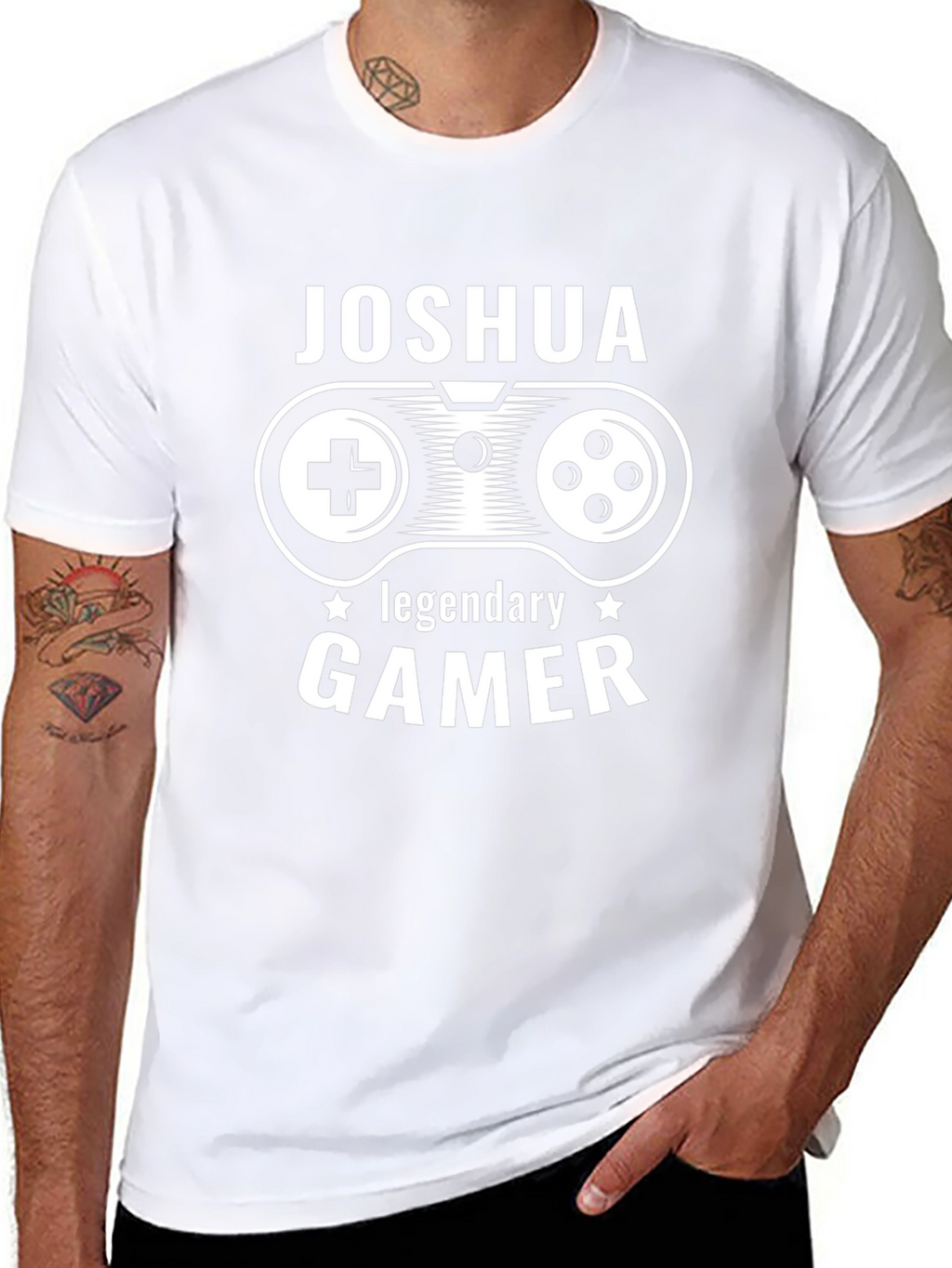 Joshua: Legendary Gamer Black Graphic Tee