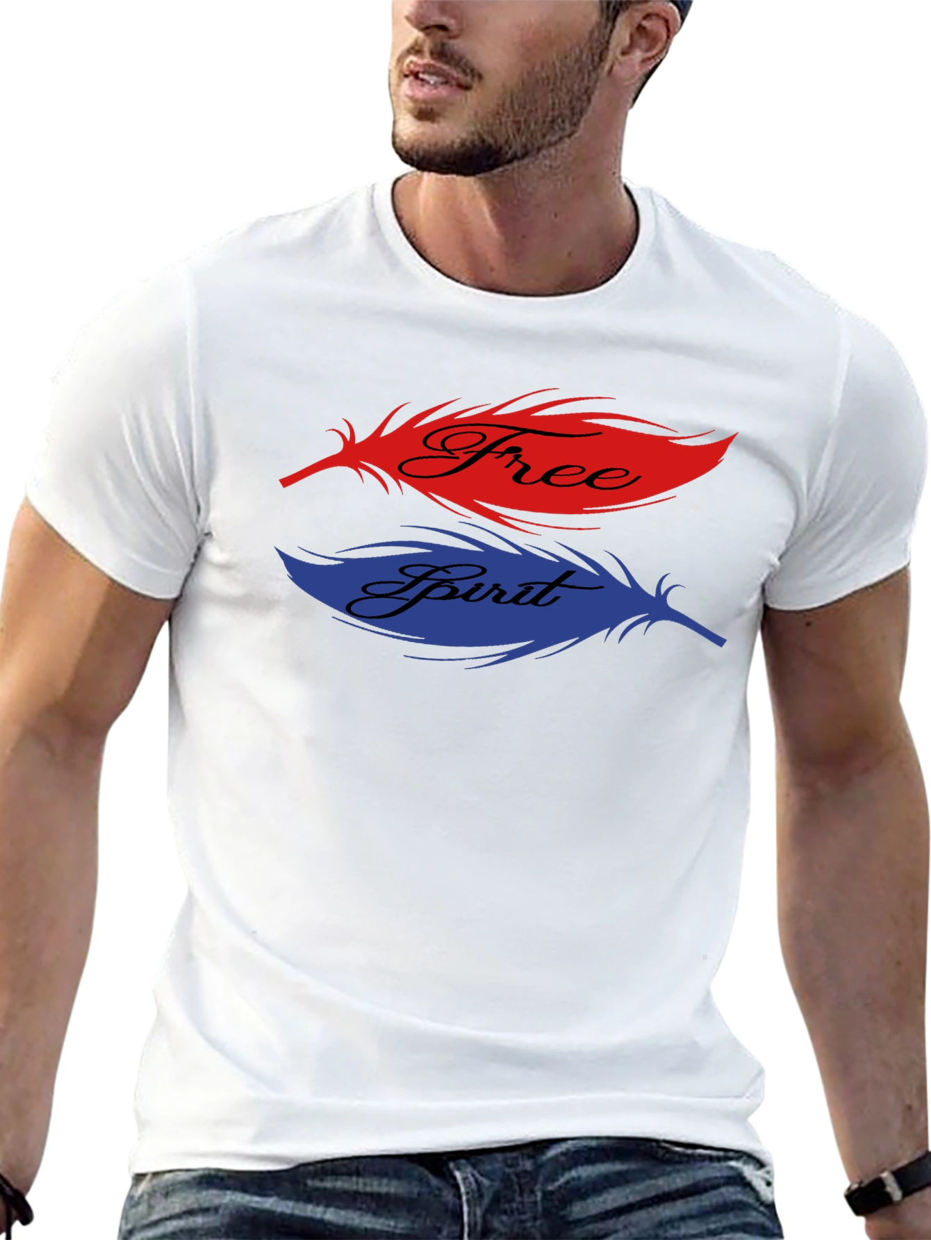 Free Spirit Feather Graphic T-Shirt