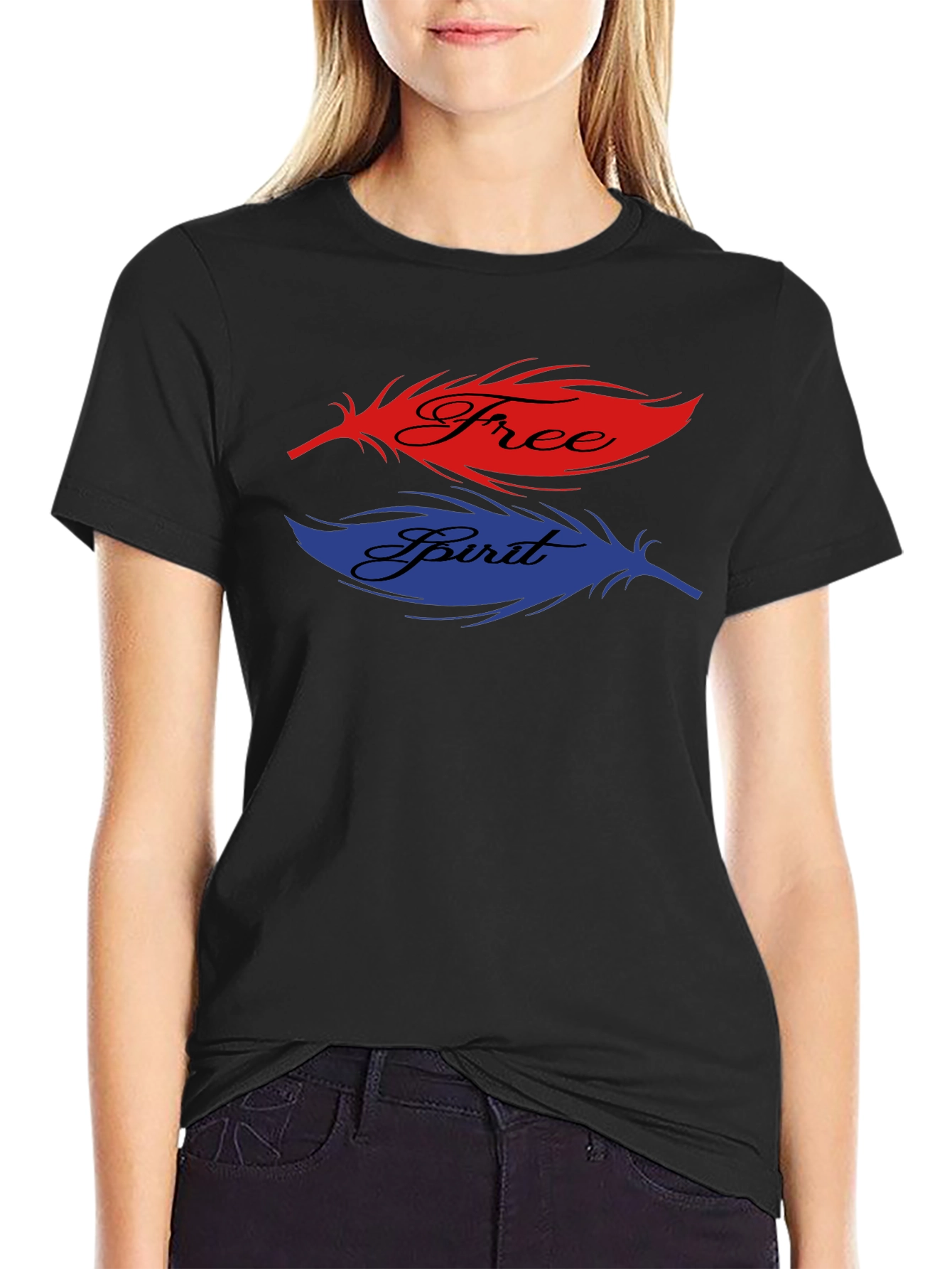 Free Spirit Feather Graphic T-Shirt