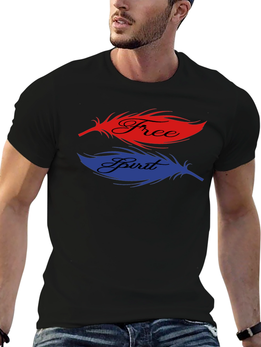 Free Spirit Feather Graphic T-Shirt