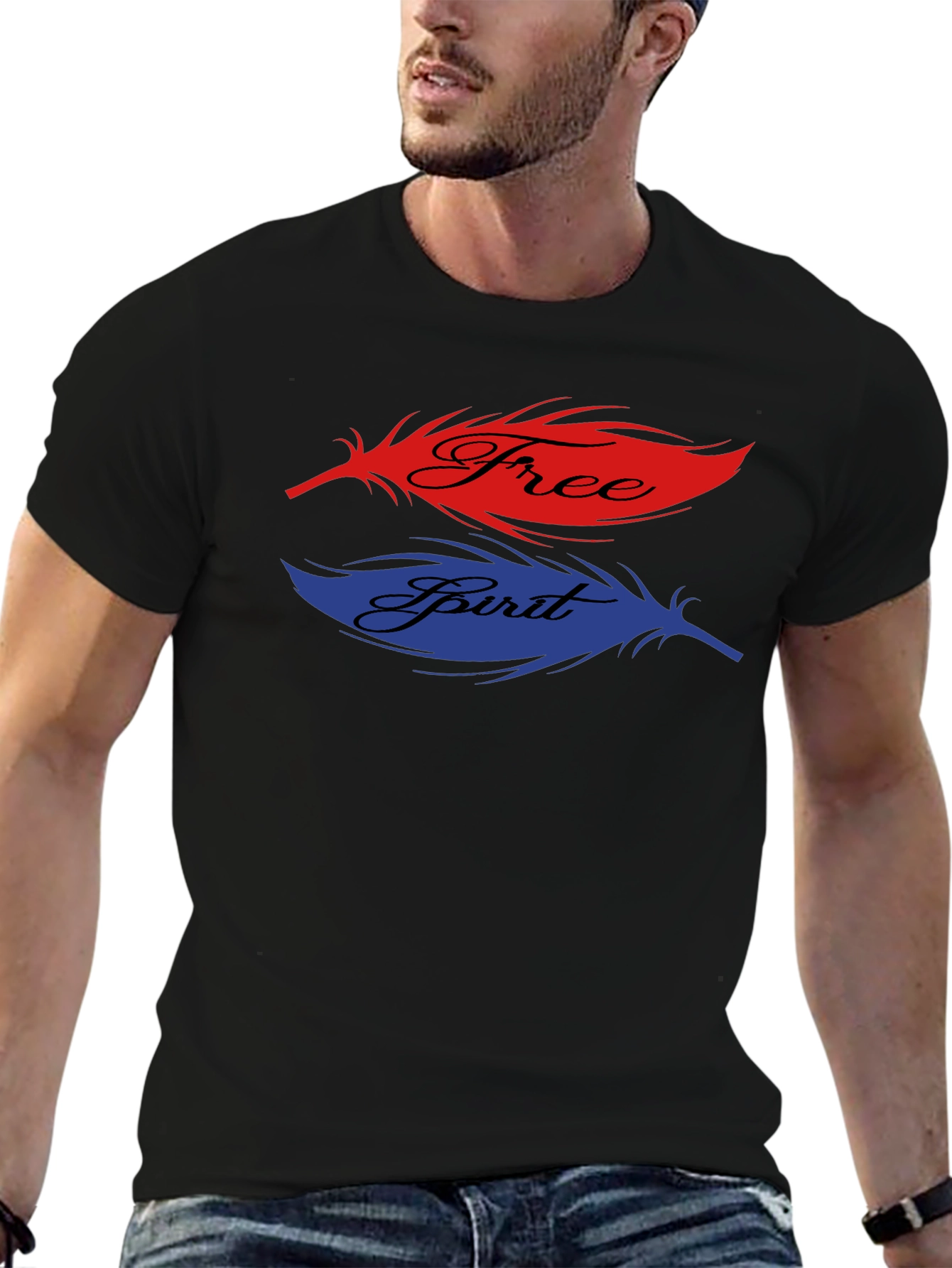 Free Spirit Feather Graphic T-Shirt